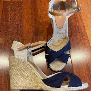 BCBG wedge sandals worn once and in great condition. No box size 10